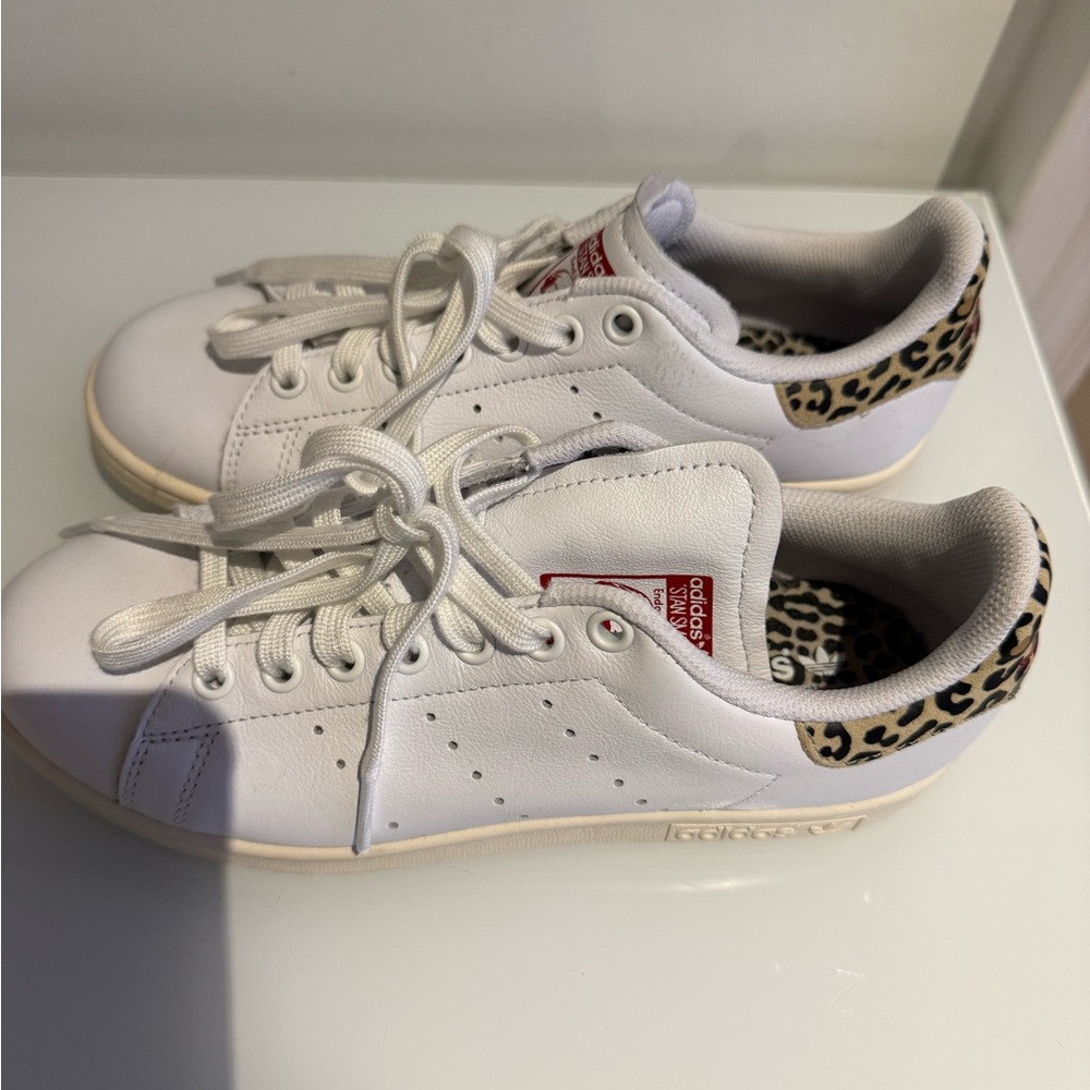 ADIDAS Stan Smith Women's White + Leopard Sneakers